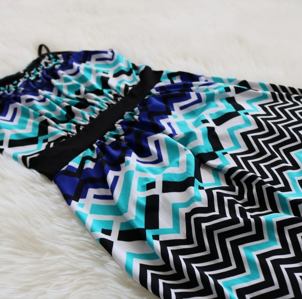 Blue and Black Patterned Dress